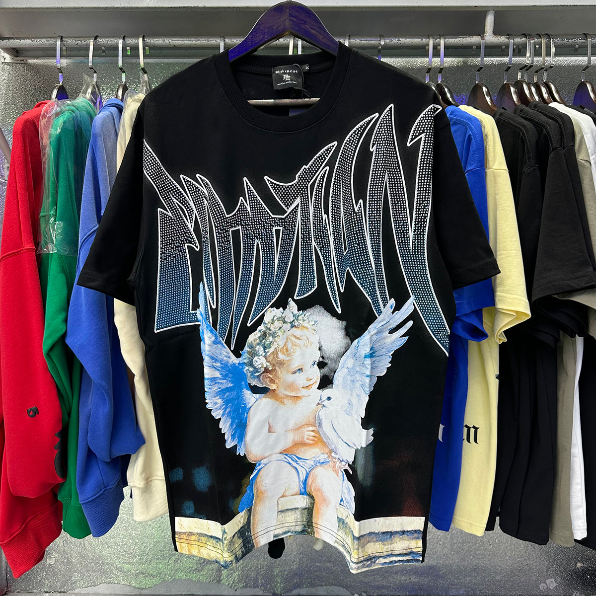 Top Quality Heavyweight 100% Cotton Tee Mixed Emotion Men's Clothing Shirt Streetwear Graphic Printed Oversized T-Shirts for Men