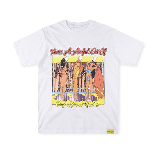 THAT'S a AWFUL LOT of COUGH SYRUP Men's Clothing Top Quality 100% Cotton Oversized Drop Shoulder Mens Short Sleeve Printed Scannable for Men