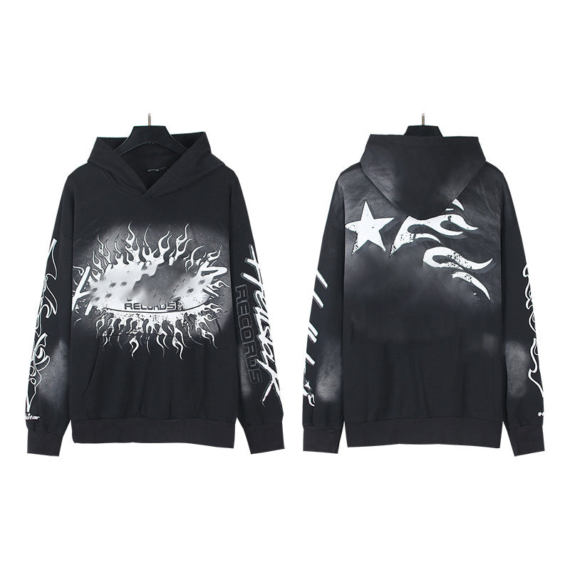 2025 Top Quality Men's Clothing Set Hell Stars Print Pullover Hoodie & Pant Trousers 100% Cotton Tracksuits Custom Sweatshirts for Men