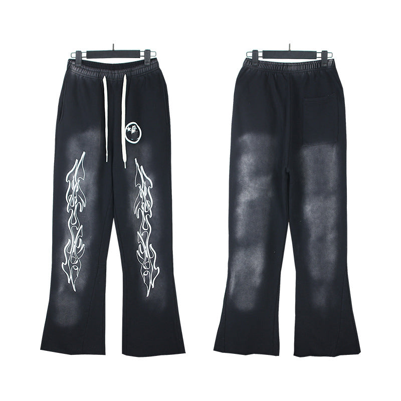 2025 Top Quality Men's Clothing Set Hell Stars Print Pullover Hoodie & Pant Trousers 100% Cotton Tracksuits Custom Sweatshirts for Men