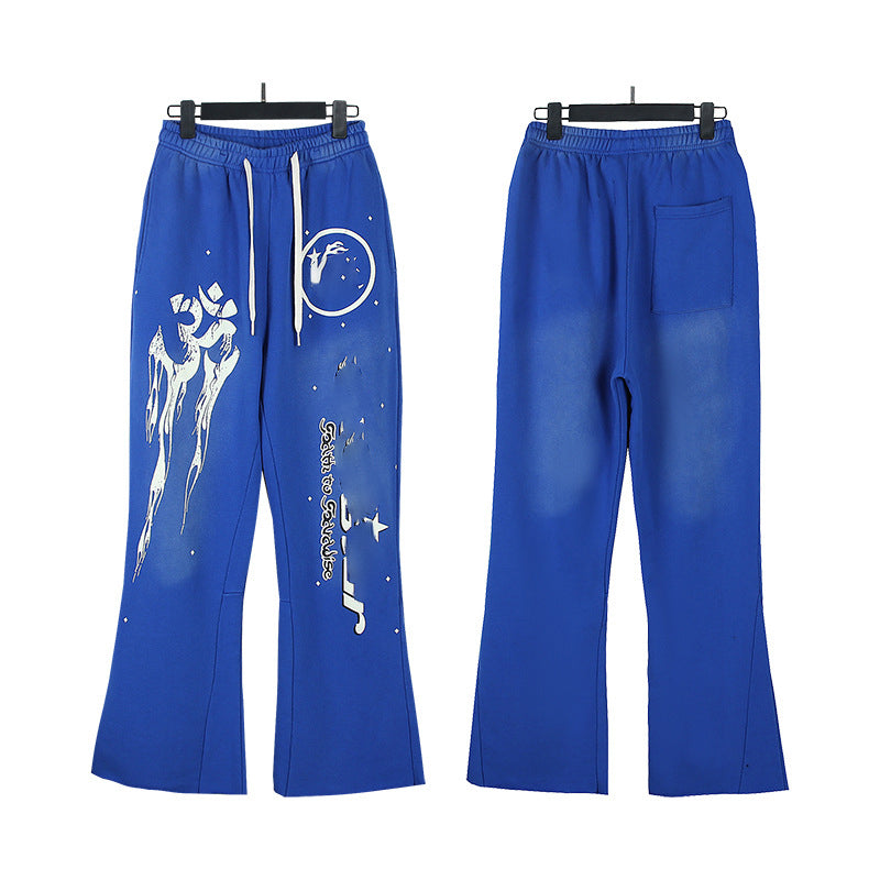 2025 Top Quality Men's Clothing Set Hell Stars Print Pullover Hoodie & Pant Trousers 100% Cotton Tracksuits Custom Sweatshirts for Men