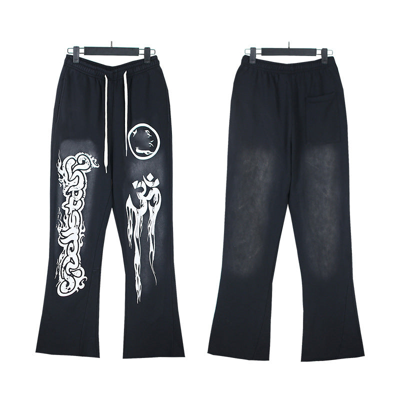 2025 Top Quality Men's Clothing Set Hell Stars Print Pullover Hoodie & Pant Trousers 100% Cotton Tracksuits Custom Sweatshirts for Men