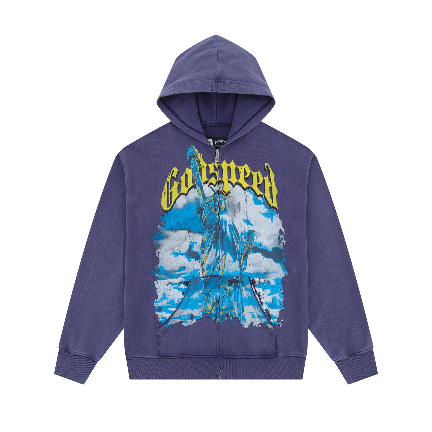 25Ss Godspeed New Direct Spray Printed Washed Water Retro Pure Cotton Hip-hop Fashion Hoodie Sweatshirt for Men