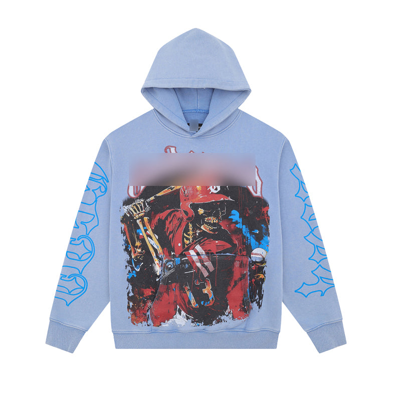 25Ss Godspeed New Direct Spray Printed Washed Water Retro Pure Cotton Hip-hop Fashion Hoodie Sweatshirt for Men