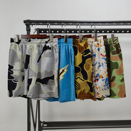 Top Quality EE American Shorts Men's Polyester Fiber Casual Fitness Printed Quarter Length Pants Loose Breathable Quick Dry Shorts for Men