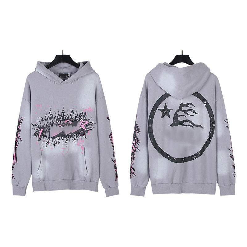 2025 Top Quality Men's Clothing Set Hell Stars Print Pullover Hoodie & Pant Trousers 100% Cotton Tracksuits Custom Sweatshirts for Men