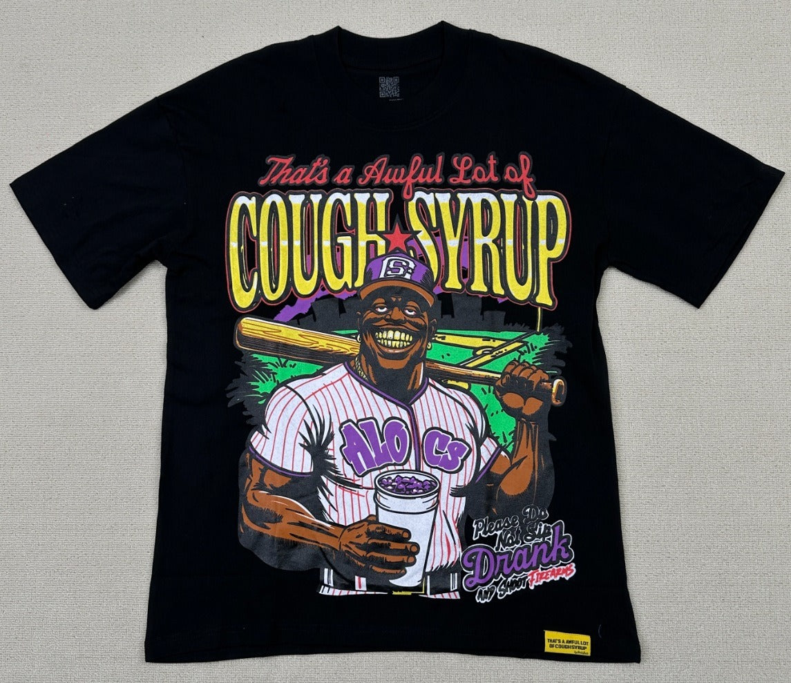 THAT'S a AWFUL LOT of COUGH SYRUP Men's Clothing Top Quality 100% Cotton Oversized Drop Shoulder Mens Short Sleeve Printed Scannable for Men