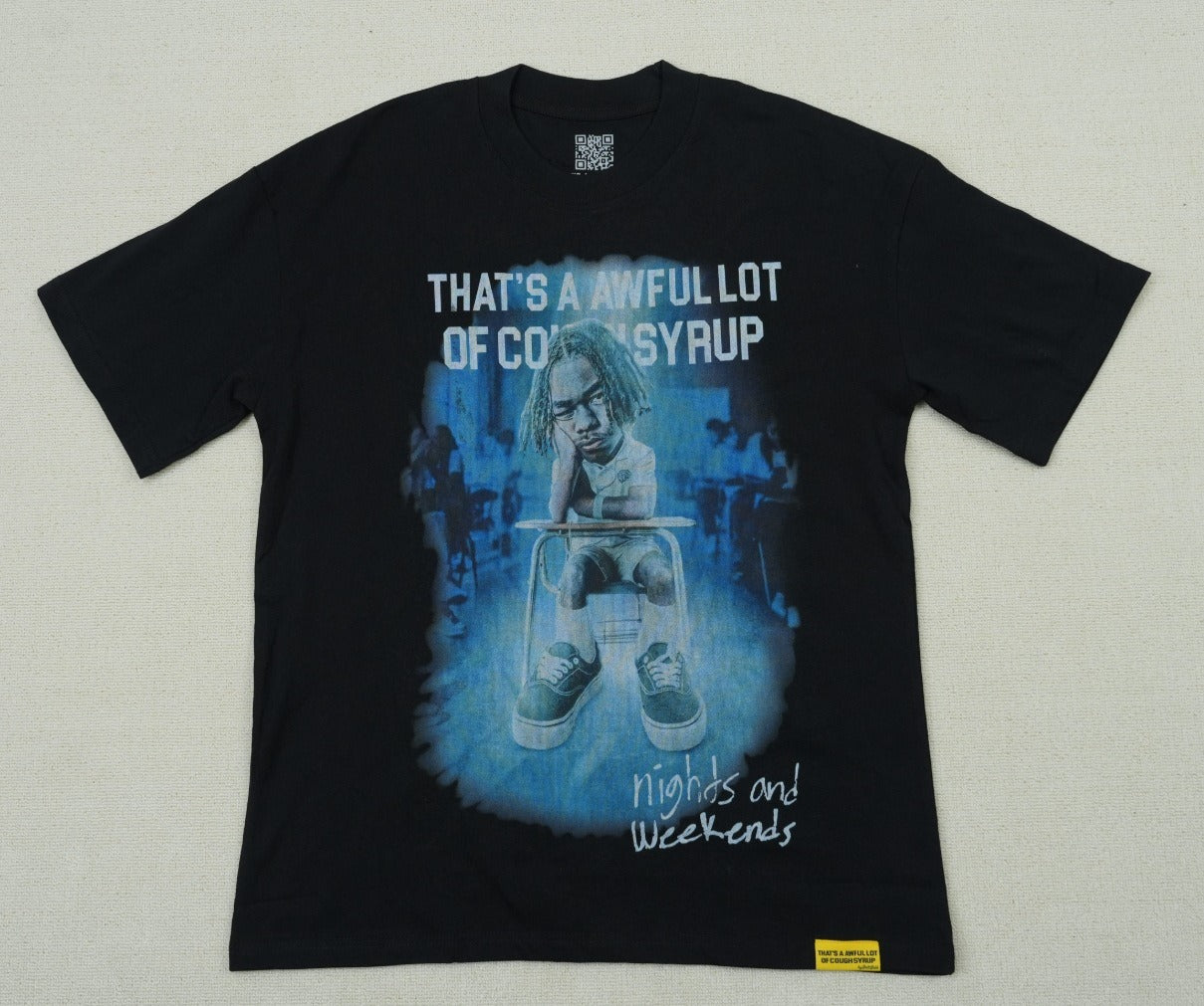 THAT'S a AWFUL LOT of COUGH SYRUP Men's Clothing Top Quality 100% Cotton Oversized Drop Shoulder Mens Short Sleeve Printed Scannable for Men