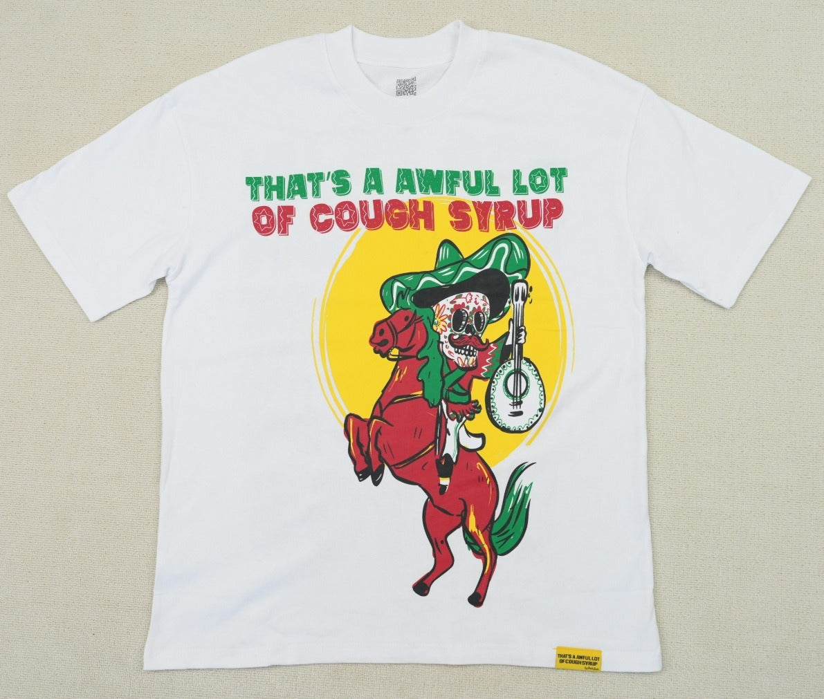 THAT'S a AWFUL LOT of COUGH SYRUP Men's Clothing Top Quality 100% Cotton Oversized Drop Shoulder Mens Short Sleeve Printed Scannable for Men