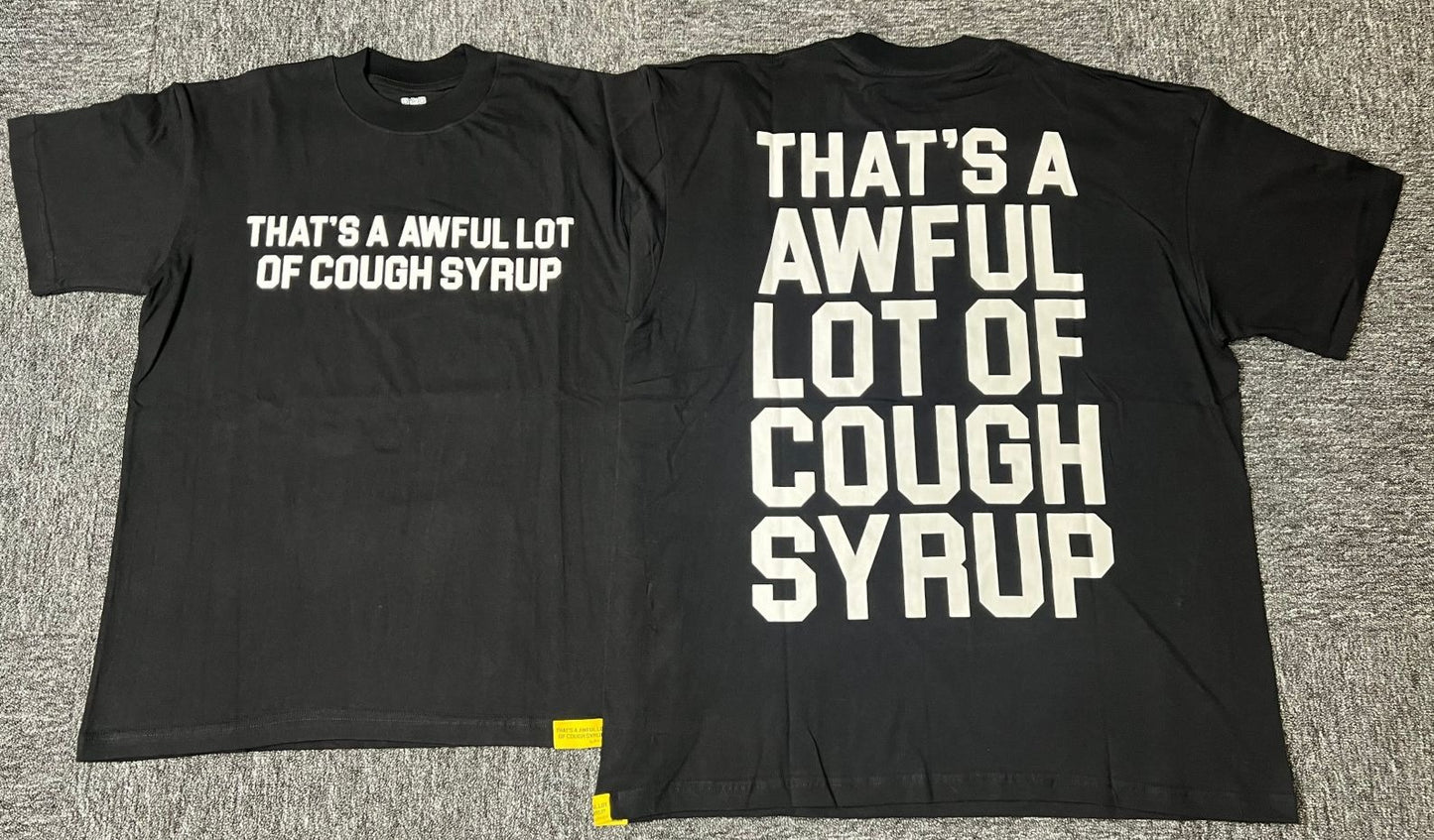 THAT'S a AWFUL LOT of COUGH SYRUP Men's Clothing Top Quality 100% Cotton Oversized Drop Shoulder Mens Short Sleeve Printed Scannable for Men