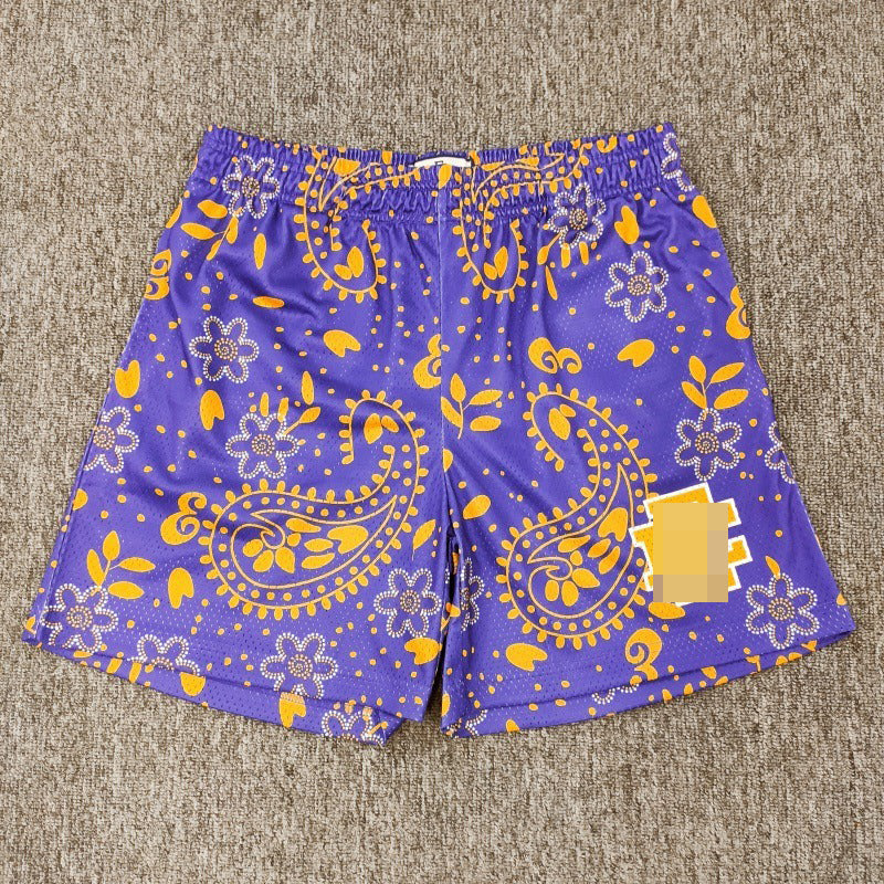 Top Quality EE American Shorts Men's Polyester Fiber Casual Fitness Printed Quarter Length Pants Loose Breathable Quick Dry Shorts for Men