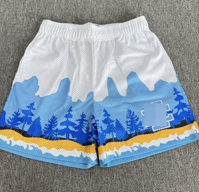 Top Quality EE American Shorts Men's Polyester Fiber Casual Fitness Printed Quarter Length Pants Loose Breathable Quick Dry Shorts for Men