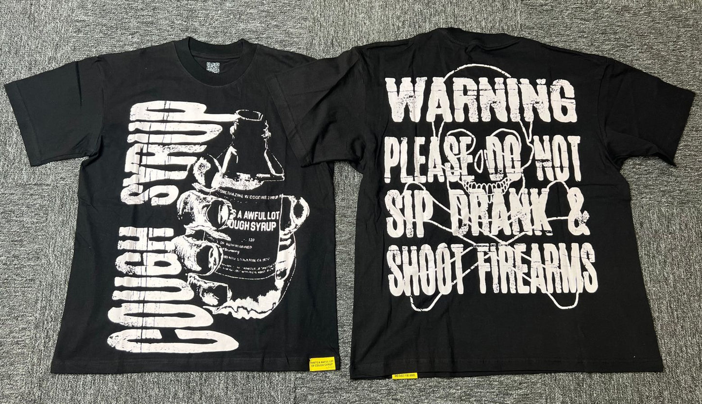 THAT'S a AWFUL LOT of COUGH SYRUP Men's Clothing Top Quality 100% Cotton Oversized Drop Shoulder Mens Short Sleeve Printed Scannable for Men