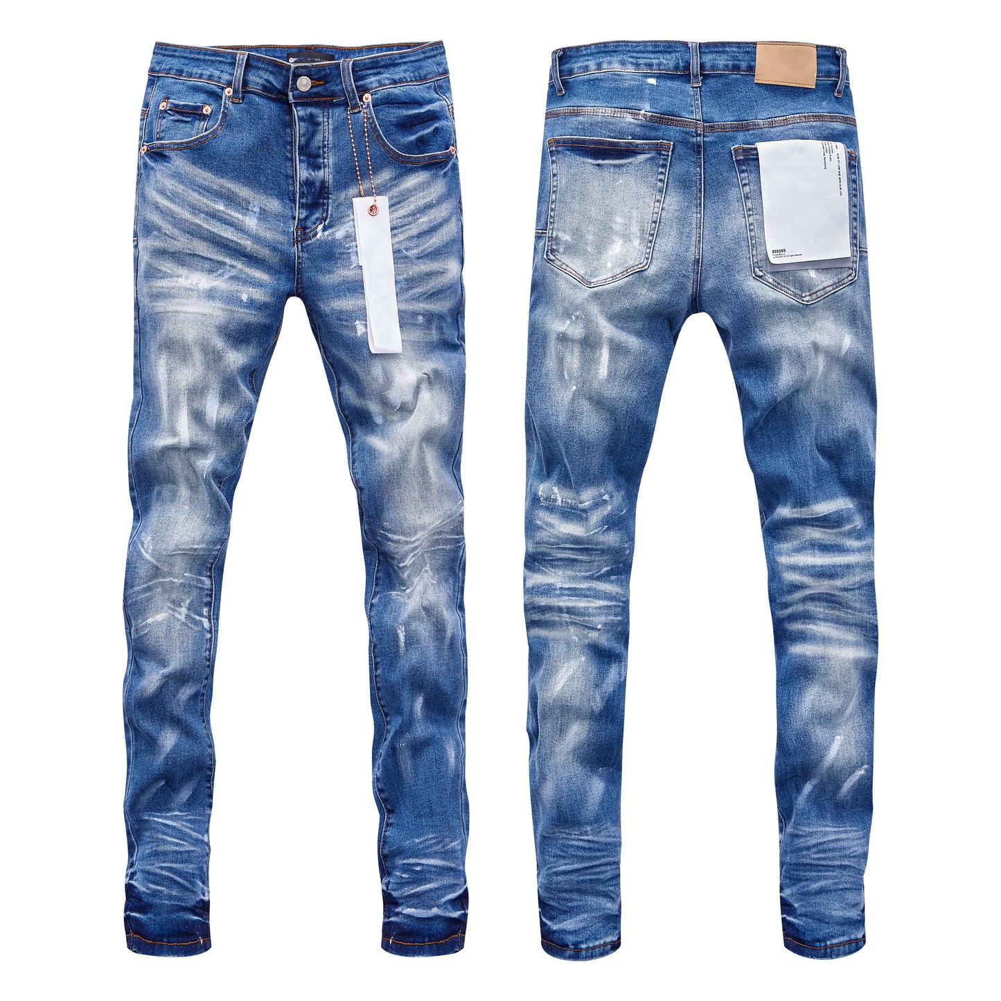 Top Quality Purples Brand Straight Jeans Washed Denim Ripped Hole American High Street for Men