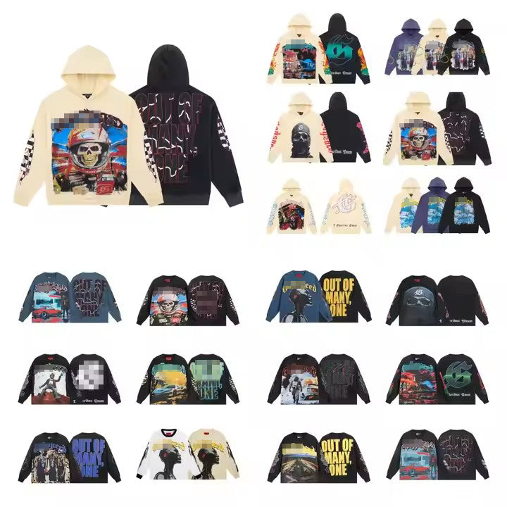 25Ss Godspeed New Direct Spray Printed Washed Water Retro Pure Cotton Hip-hop Fashion Hoodie Sweatshirt for Men