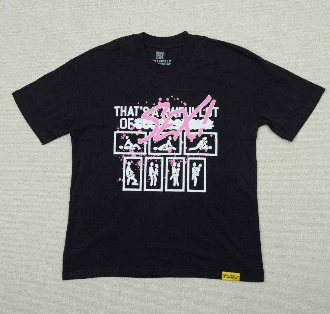 THAT'S a AWFUL LOT of COUGH SYRUP Men's Clothing Top Quality 100% Cotton Oversized Drop Shoulder Mens Short Sleeve Printed Scannable for Men