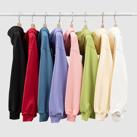 Men's Clothing Top Quality 100% Cotton Heavyweight Puff Printing Hoodies Sweatshirts Streetwear Pullover Hoodies for Men